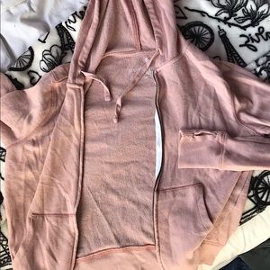 size M, pastel pink zip up hoodie